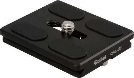 Rollei QAL-50 schwarz Schnellwechselplatte Piastra cambio rapido Filetto esterno=1/4"-0