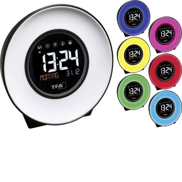 Sveglie - TFA 60.2023.02 Quarzo Sveglia Bianco, Blu, Giallo, Verde, Rosa, Rosso, Blu chiaro Tempi di allarme 1 - Sveglie - TFA 60.2023.02 Quarzo Sveglia Bianco, Blu, Giallo, Verde, Rosa, Rosso, Blu chiaro Tempi di allarme 1 -