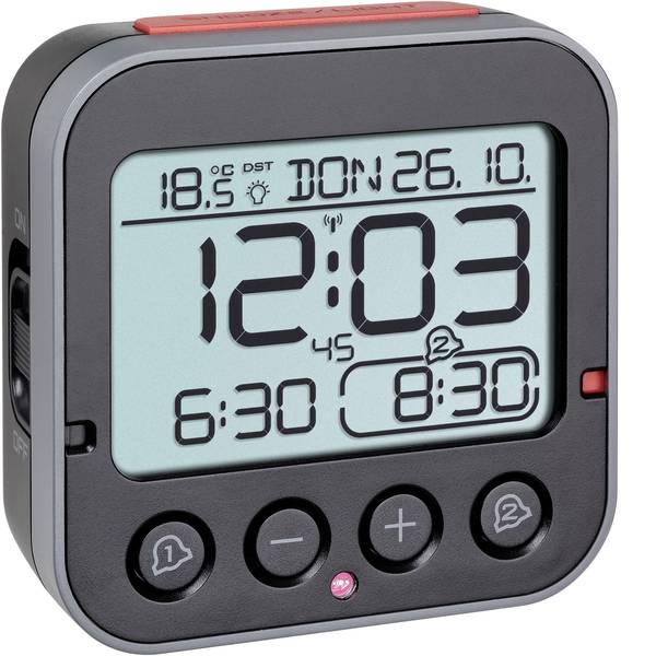 Sveglie - TFA 60.2550.01 Radiocontrollato Sveglia Nero Tempi di allarme 2 - Sveglie - TFA 60.2550.01 Radiocontrollato Sveglia Nero Tempi di allarme 2 -