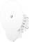 Antenna parabolica di colore bianco, montata su un supporto, idonea per applicazioni di comunicazione wireless.