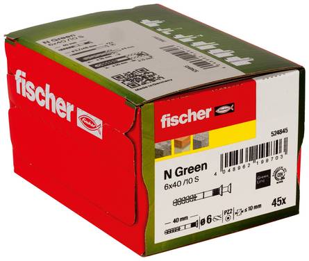 Fischer 524845  Fissaggio a percussione 40 mm 6 mm 45 pz.