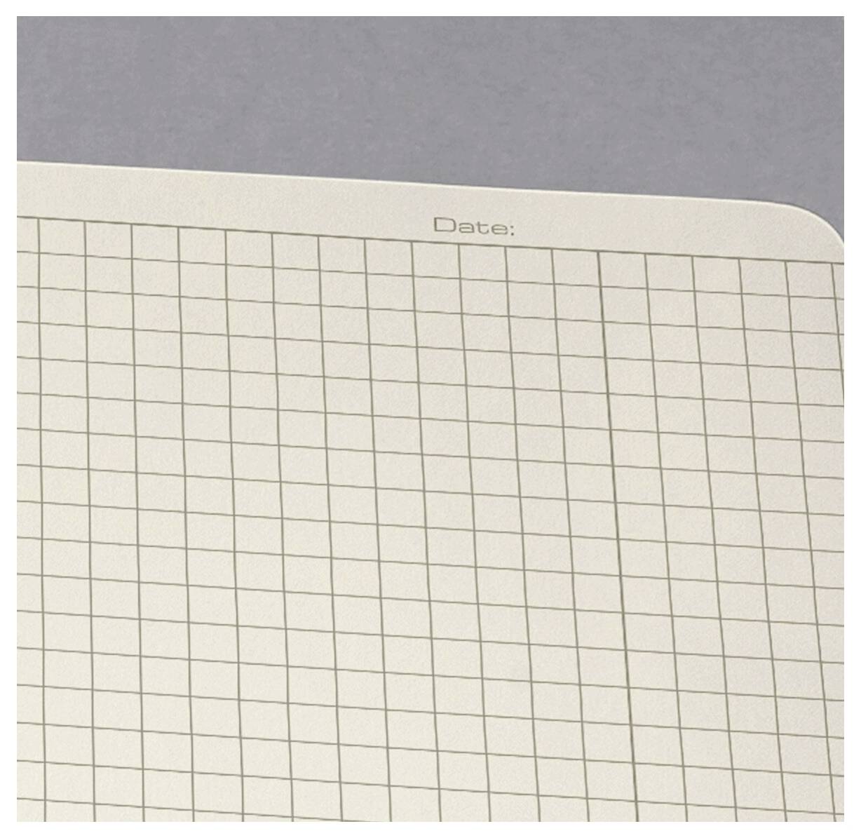 Pagina di quaderno con carta millimetrata vuota con etichetta 'Data:' in alto.
