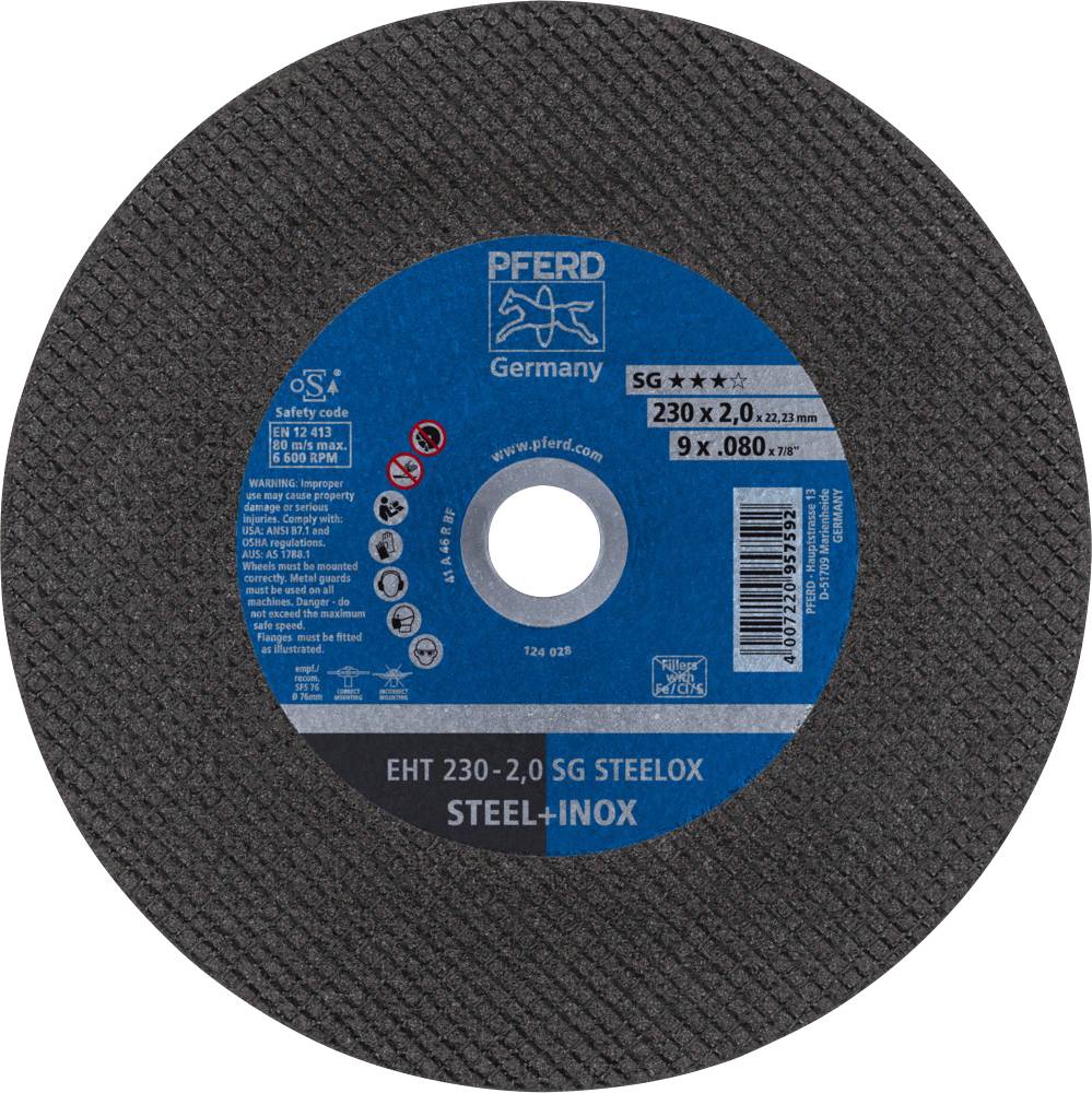 PFERD TOOLS SG STEELOX 61328400 Disco di taglio dritto 230 mm 25 pz. Acciaio inox, Acciaio