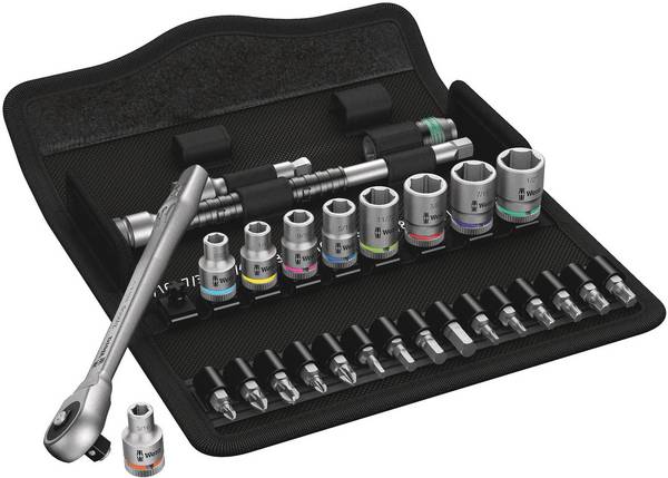 Wera 8100 SA 10 Zyklop Kit di chiavi a bussola imperiale (pollici) 1/4" 28 parti 05004020001