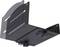 Un supporto per laptop nero, regolabile, in metallo con fessure di ventilazione e piedini in gomma antiscivolo per un utilizzo ergonomico.