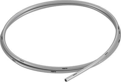 Anello flessibile e circolare in tubo grigio con la scritta 'Festo', adatto per applicazioni pneumatiche.