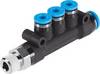 FESTO Raccordo multiplo 153201 QST3-1/4-8-6 Filetto esterno: 1/4" (6.3 mm) Ø tubo: 4.6 mm 1 pz.