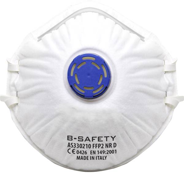 Maschere per polveri fini - B-SAFETY AS330210 Mascherina antipolvere con valvola FFP2 10 pz. - Maschere per polveri fini - B-SAFETY AS330210 Mascherina antipolvere con valvola FFP2 10 pz. -