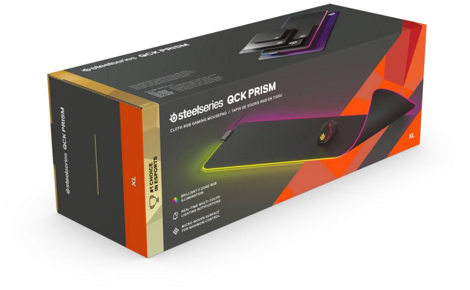 Steelseries QcK Prism Cloth XL Gaming mouse pad Illuminato Nero, RGB-1