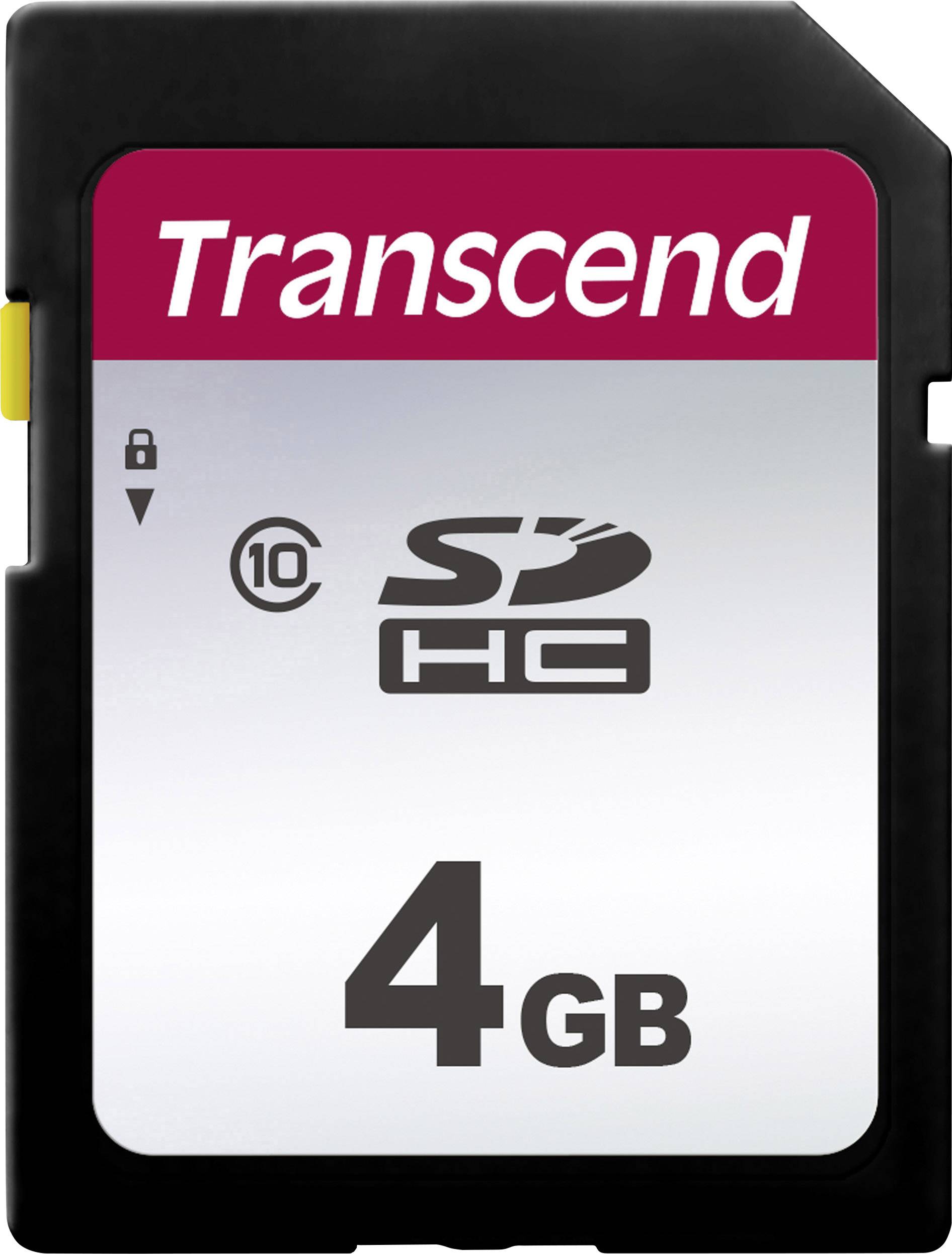 'Scheda di memoria SDHC Transcend, capacità 4 GB, classe 10, idonea per fotocamere digitali e altri dispositivi.'
