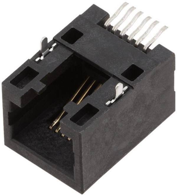 encitech RJJU-66-141-E3H-004 Connettore RJ12 3253-0008-02 Presa orizzontale Numero di poli 6P6C Nero 1 pz.