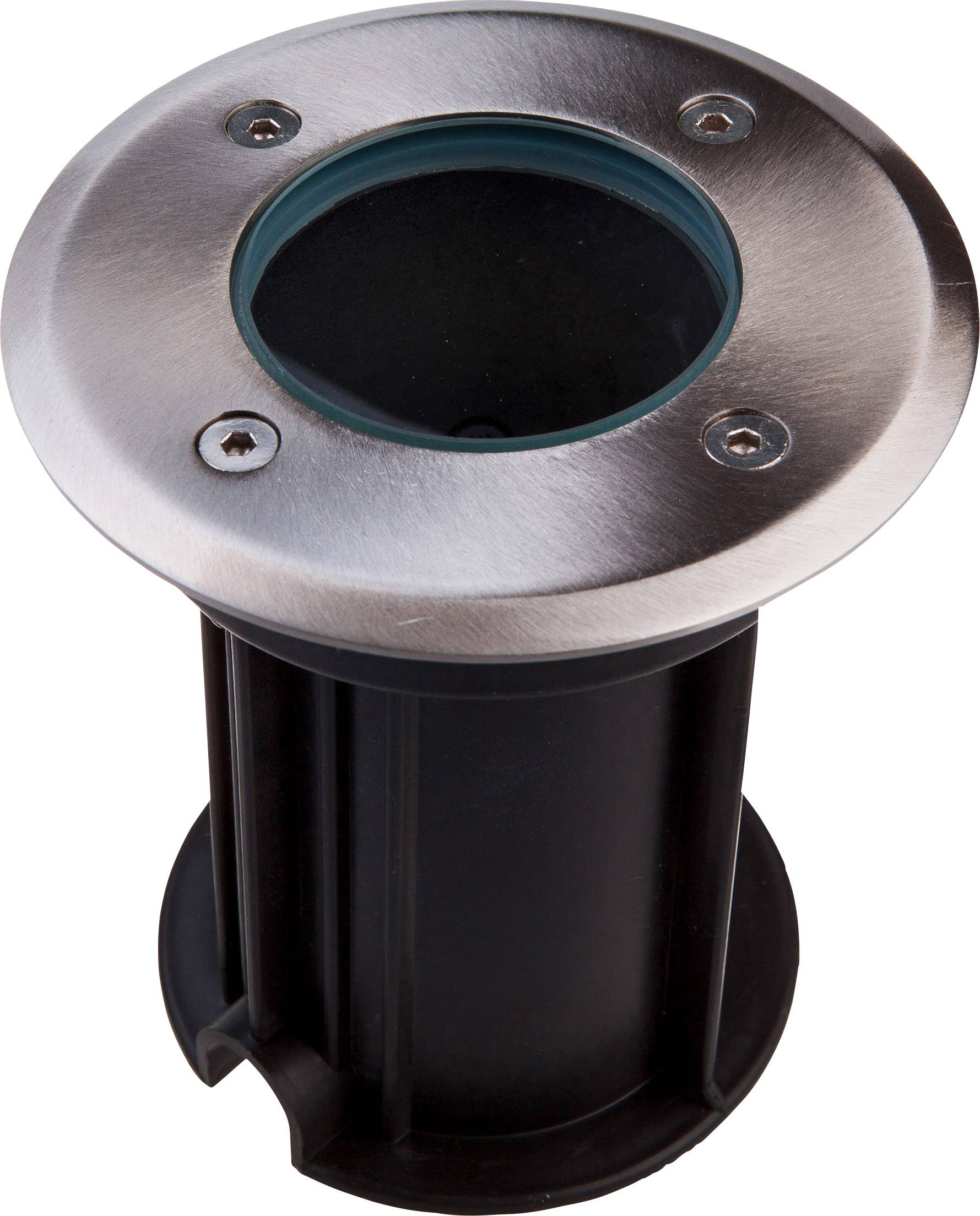 V-TAC Portalampada da Interramento Calpestabile Rotondo GU10 (Max 35W) Colore Nero e Acciaio IP65-1