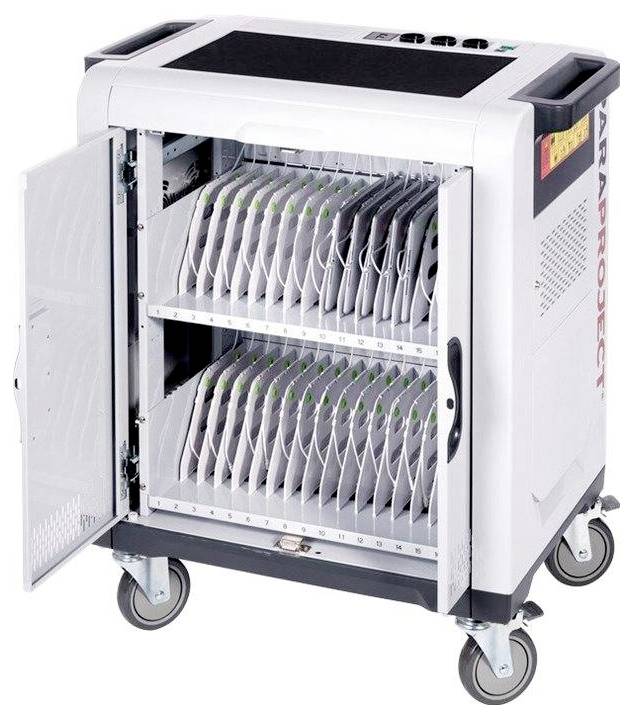 Parat PARAPROJECT i32 PRO Armadietto di ricarica e sincronizzazione per tablet Carrello cablato per Apple Lightning