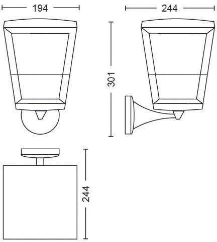 Philips LED Lampada da parete esterna LED 17439/30/P7 Econic LED a montaggio fisso 15 W RGBW-14