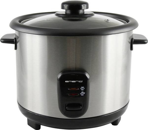 EMERIO RCE-110118 Cuoci riso acciaio inox, Nero