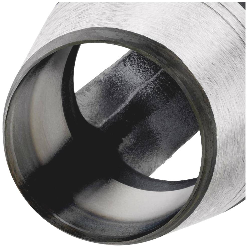 Tubo metallico con parte interna piegata e curva; rappresentazione di un raccordo tecnico o di un componente di connessione.