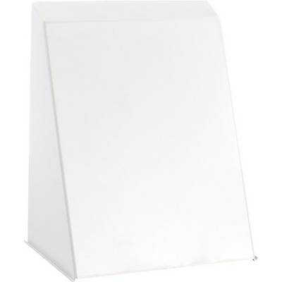 Un supporto triangolare bianco con una superficie liscia e semplice. Nessuna marcatura o testo visibile.