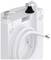 Dispositivo bianco con tubo inserito e due connessioni in alto, con fili elettrici visibili, progettato per il montaggio a parete.