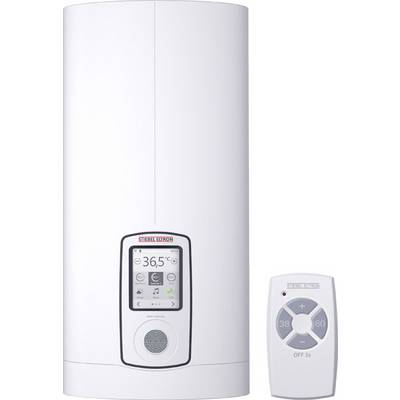 Un bollitore d'acqua moderno, bianco, con display digitale che indica 36,5 gradi Celsius e un telecomando per un facile controllo della temperatura.