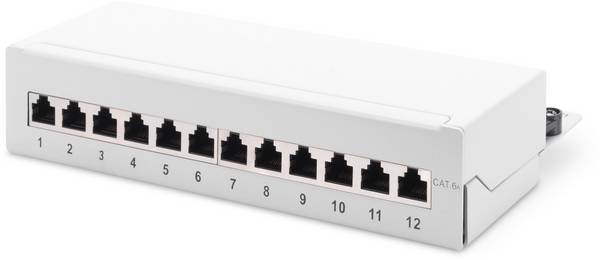Digitus  12 Porte Patchpanel di rete  CAT 6A, CAT 6A/7 1 U Grigio pronto all'uso