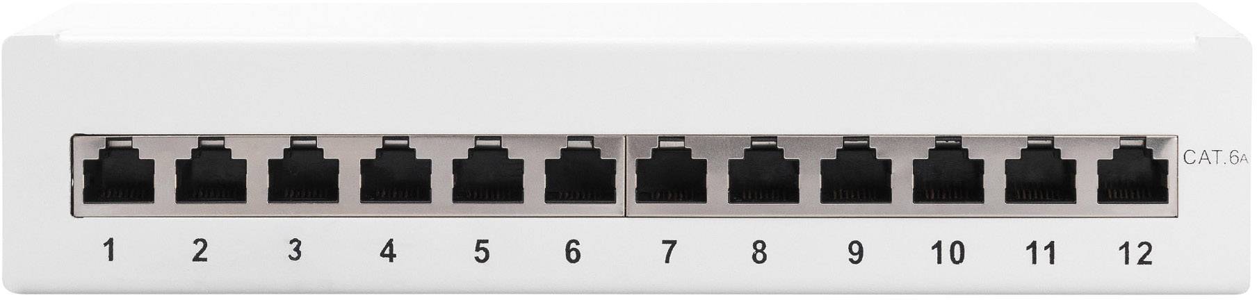 Digitus 12 Porte Patchpanel di rete CAT 6A, CAT 6A/7 1 U Grigio pronto all'uso-1