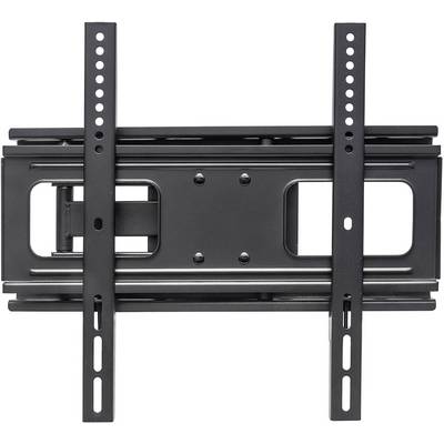 Supporto da parete per TV in metallo nero, per il fissaggio e l'inclinazione di un televisore a parete.