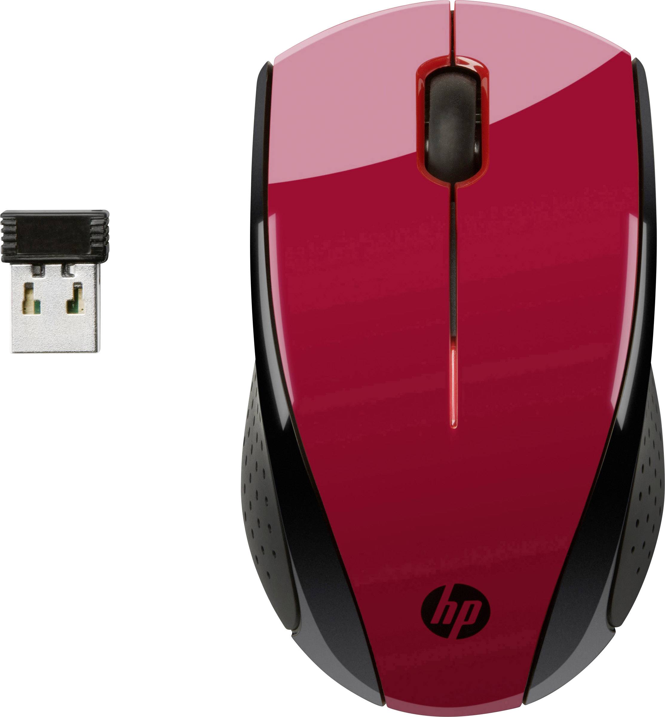 HP X3000 Mouse Senza fili (radio) Ottico Rosso 3 Tasti 1200 dpi