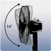 Ventilatore, raffigurato lateralmente, inclinato di 14 gradi.