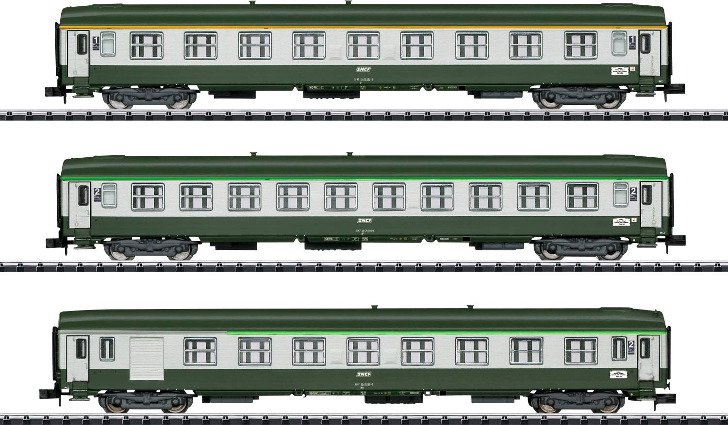Kit da 3 pz. di vagoni per treno ad alta velocità "" MiniTrix T15372 Parte 2
