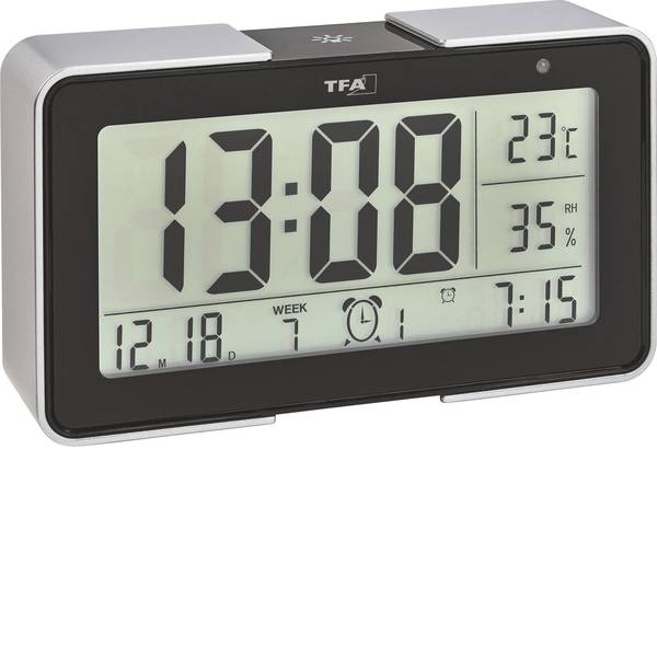Sveglie - TFA 60.2540.01 Radiocontrollato Sveglia Nero, Argento Tempi di allarme 3 - Sveglie - TFA 60.2540.01 Radiocontrollato Sveglia Nero, Argento Tempi di allarme 3 -