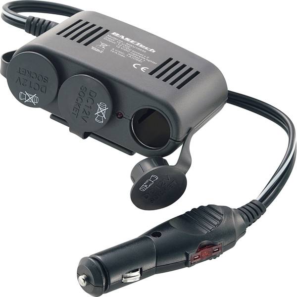 Multiprese per accendisigari - Distributore a 3 vie con USB Spina accendisigari Basetech - Multiprese per accendisigari - Distributore a 3 vie con USB Spina accendisigari Basetech -
