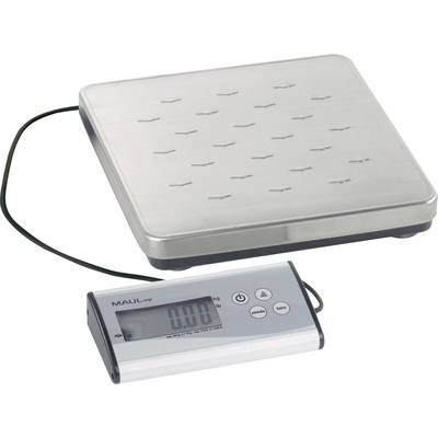 'Bilancia elettronica per lettere con display digitale, indica 0,000 kg. Superficie di pesatura argentata, collegata al display tramite un cavo.'