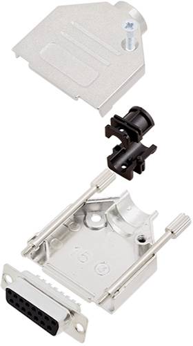 TRU COMPONENTS TCDTZK15DBSK 7708772 KIT connettori femmina SUB-D 180 ° Numero Poli (num): 15 Punte a saldare 1 pz.