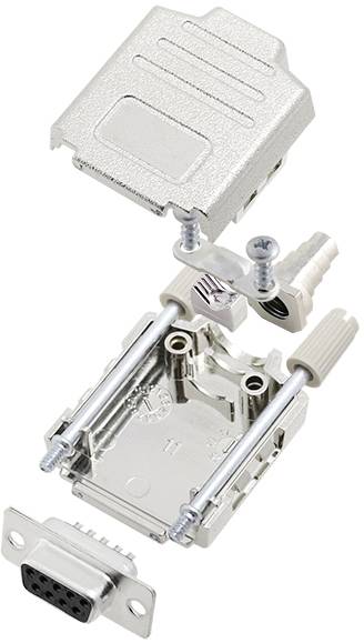TRU COMPONENTS TCDPPK09MDMSK 7708880 KIT connettori femmina SUB-D 180 ° Numero Poli (num): 9 Punte a saldare 1 pz.