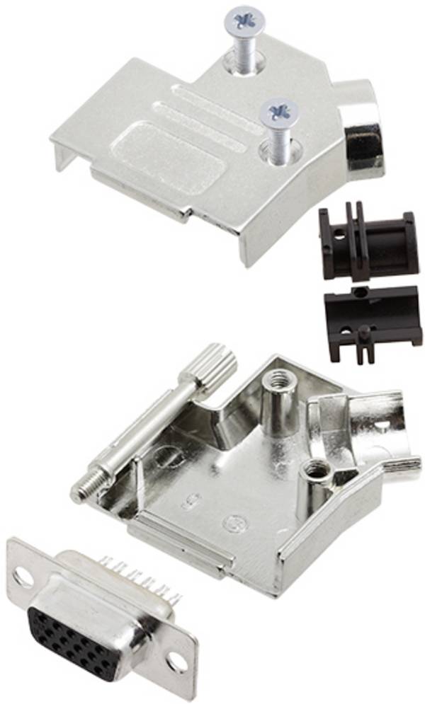TRU COMPONENTS TCD45ZK09HDS15K 7708956 KIT connettori femmina SUB-D 45 ° Numero Poli (num): 15 Punte a saldare 1 pz.