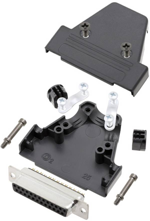 TRU COMPONENTS TCTRIP25DBSK 7709292 KIT connettori femmina SUB-D 180 ° Numero Poli (num): 25 Punte a saldare 1 pz.