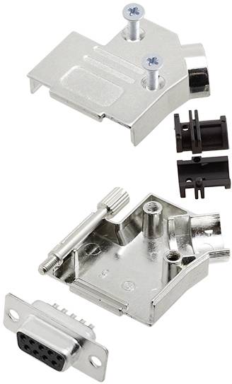 TRU COMPONENTS TCD45ZK09DMSK 7709400 KIT connettori femmina SUB-D 45 ° Numero Poli (num): 9 Punte a saldare 1 pz.