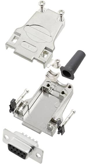 TRU COMPONENTS TCDTZF09DMSK 7709556 KIT connettori femmina SUB-D 180 ° Numero Poli (num): 9 Punte a saldare 1 pz.