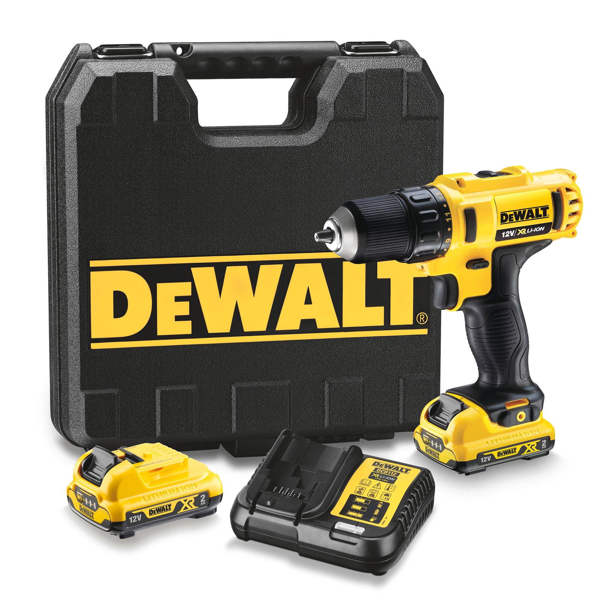 DeWALT DCD710D2-QW - Bohrer/Schrauber - schnurlos - 2 Geschwindigkeiten - Bohrfutterschlüssel 10 mm - 24 N·m - 2 Akkus --1