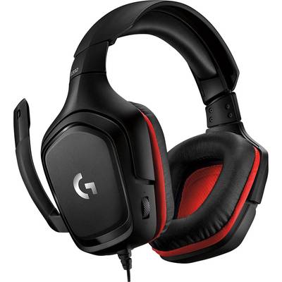 Logitech Gaming G332 Gaming Cuffie Over Ear via cavo Stereo Nero, Rosso  regolazione del volume, Muto