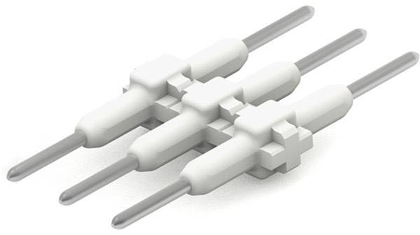 Un modello bianco e plastico con quattro strutture a forma di barretta parallele e prolungamenti rettilinei su entrambi i lati.