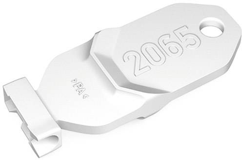 Cappello bianco con il numero '2065' inciso.