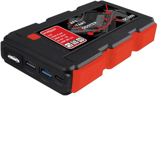 Jump Starter - Sistema di accensione rapido kraftmax QC3000 143849 Corrente davviamento ausiliaria (12 V)=350 A - Jump Starter - Sistema di accensione rapido kraftmax QC3000 143849 Corrente davviamento ausiliaria (12 V)=350 A -
