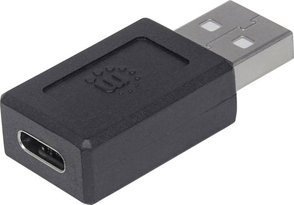 Manhattan USB 2.0 Adattatore [1x Spina A USB 2.0 - 1x presa USB-C®] Adapter 0 mm connettore applicabile su entrambi i lati