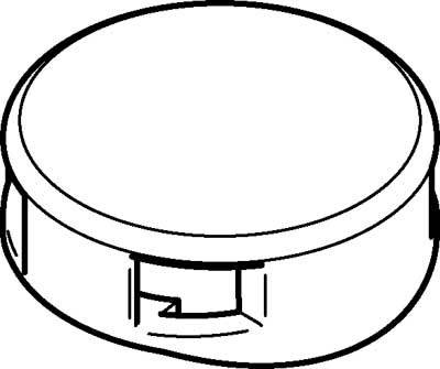 Un semplice pulsante o interruttore rotondo in un disegno al tratto.