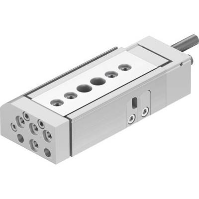 Cilindro pneumatico rettangolare in metallo con multiple aperture di connessione, utilizzato per il controllo dei movimenti meccanici.