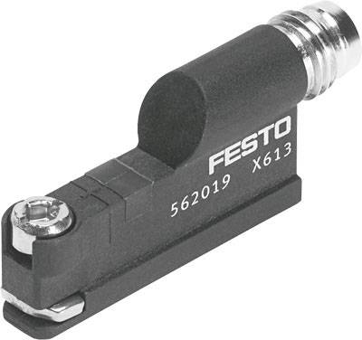 Un componente sensoriale con la scritta 'Festo', numero di modello '562019 X613', per applicazioni industriali.