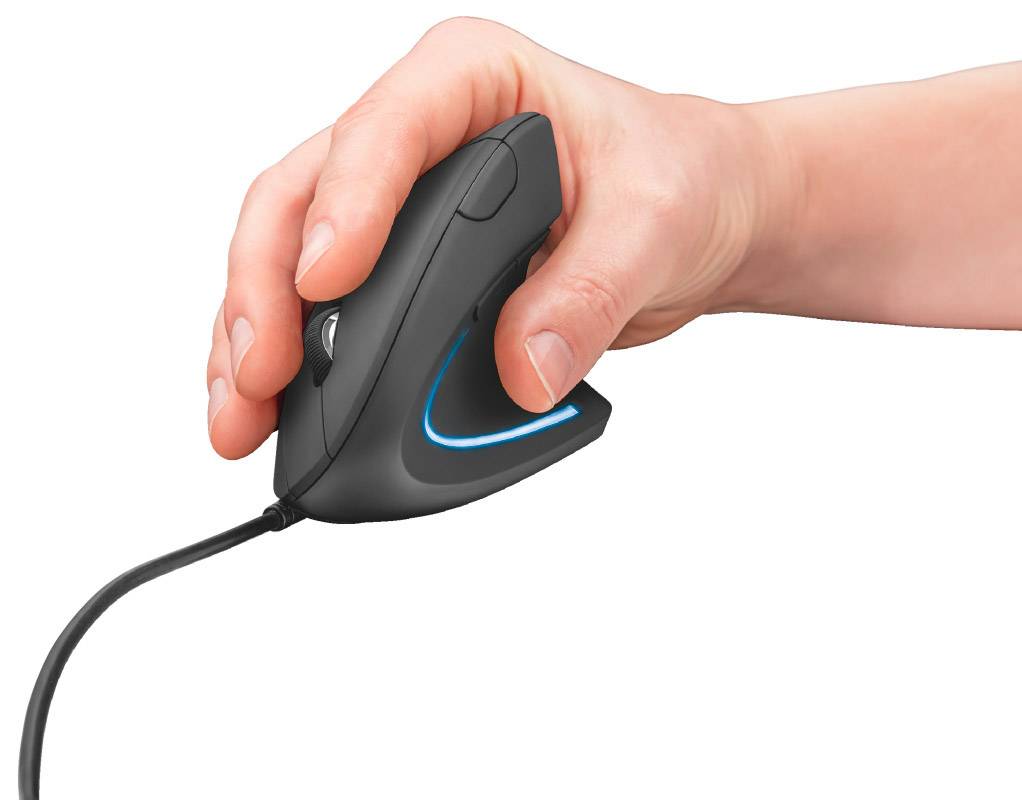 Trust Verto Mouse ergonomico USB Ottico Nero 6 Tasti 1000 dpi, 1600 dpi Ergonomico, Tasti grandi-5