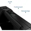 Parte di un dispositivo elettronico con tasto 'On/Off' contrassegnato, manopola di 'Selezione funzioni' e spia di 'Indicazione stato'.
