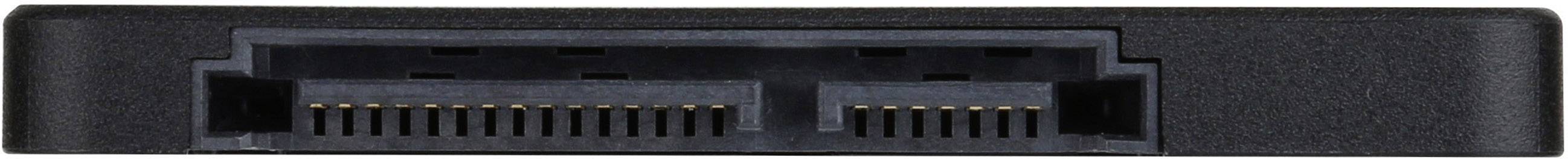 Un connettore SATA nero su un dispositivo elettronico, tipicamente utilizzato per collegare hard disk nei computer.